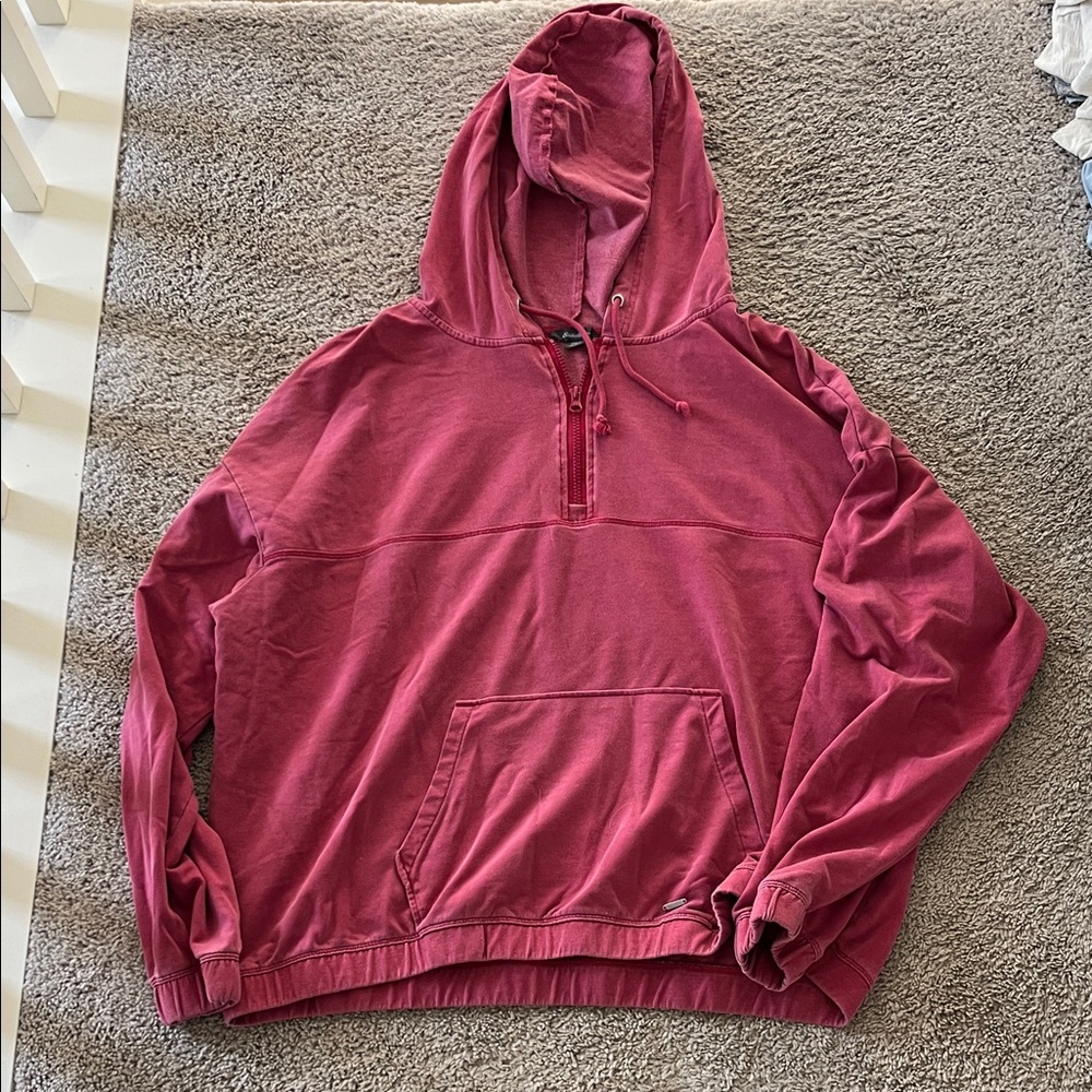 Eddie Bauer Raspberry Half-Zip Sweatshirt - Picture 1 of 3